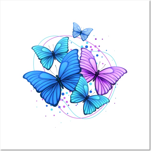 Flying Butterflies: Delicate Whimsy Wall Art by neverland-gifts